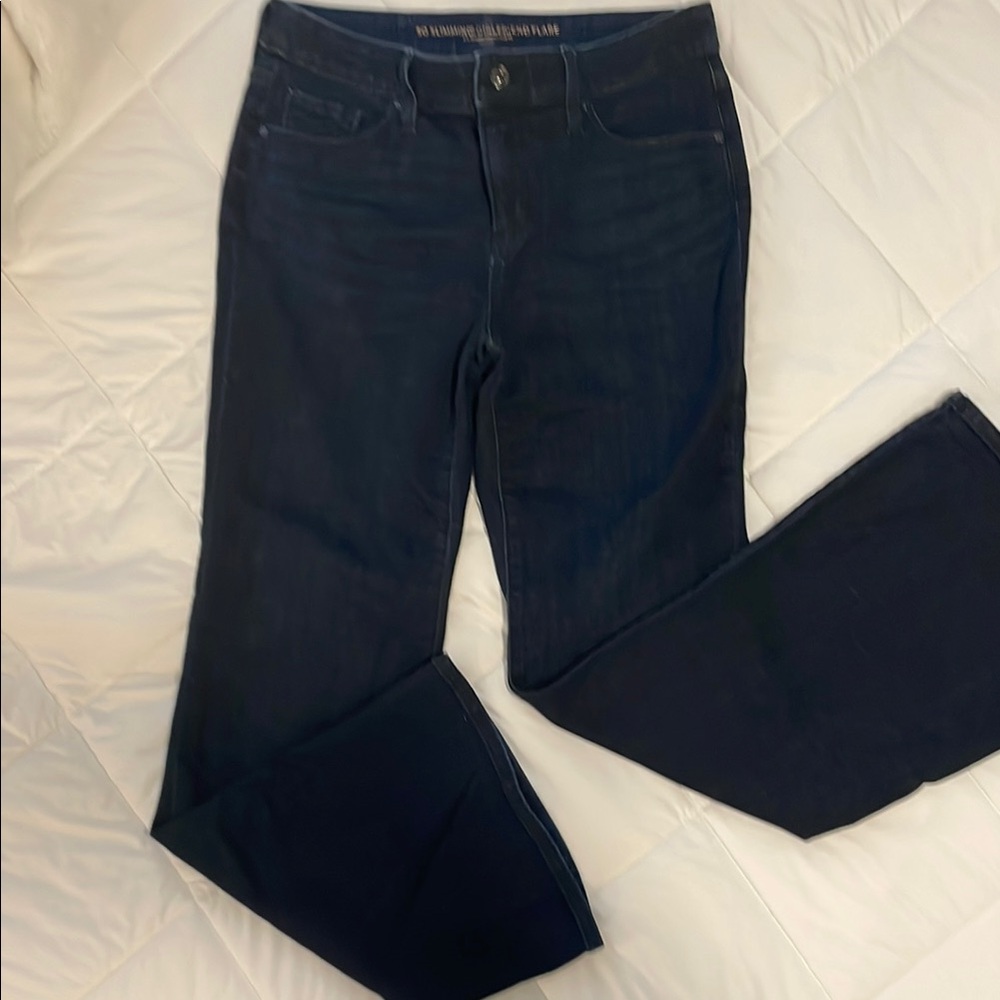 Chico's Dark Denim Flare Wide Leg Jeans